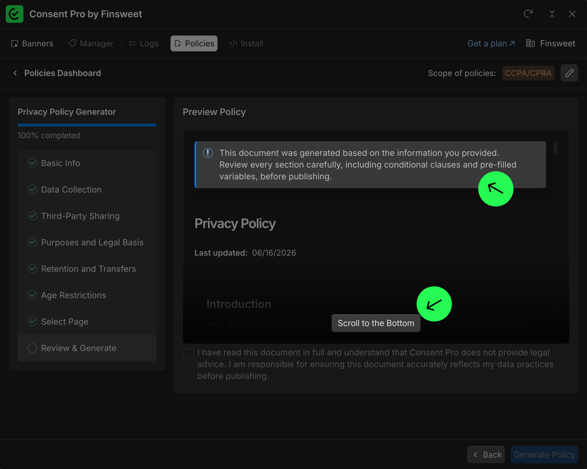 Preview Policy